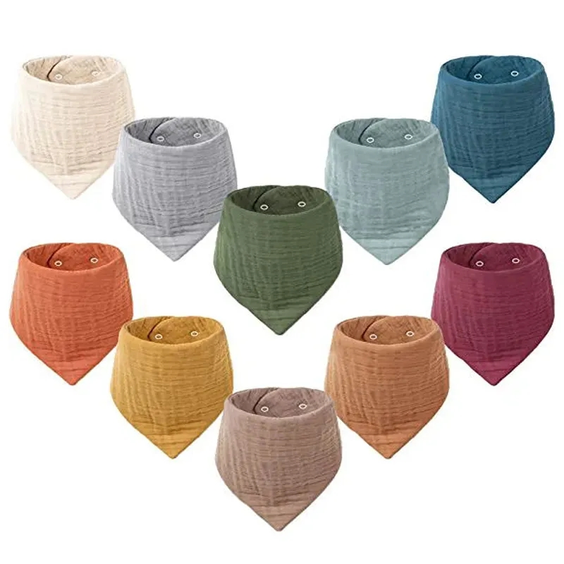 Custom Reusable Saliva Towel Muslin Organic Cotton Bibs Baby Waterproof Baby Bibs