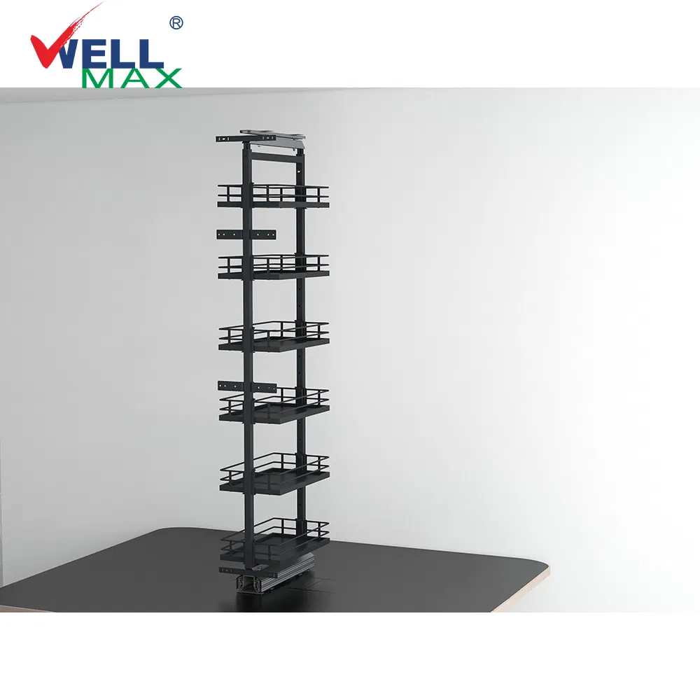 Wellmax Excellent Quality Pantry Revolving Basket in Tall Kitchen Cabinet Storage
