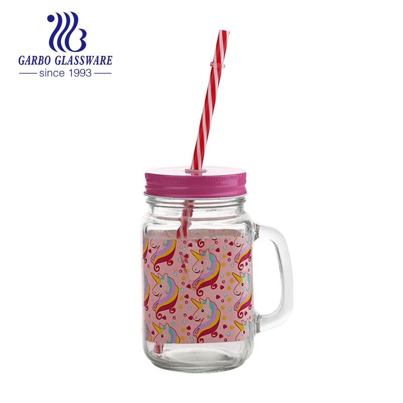 Стеклянная банка Mason Jar 450 мл с логотипом и крышкой