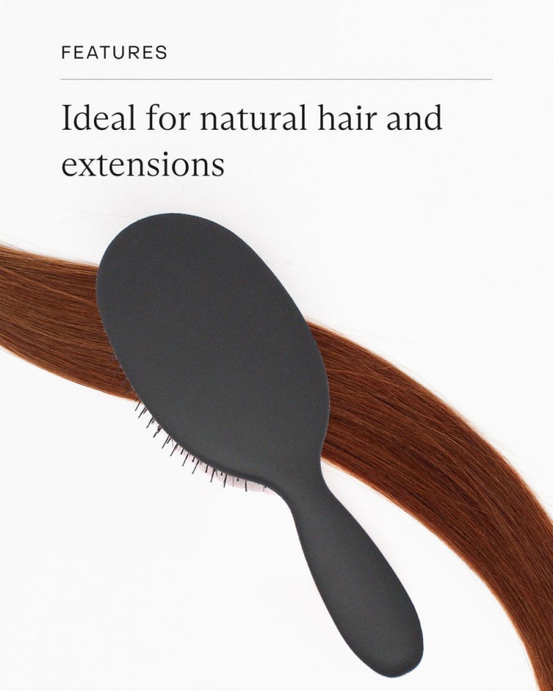 Free Sample Customized Logo Natural Boar and Nylon Bristle Wig Brush Rubberized Matte Hair Extension Brush for Salon SPA