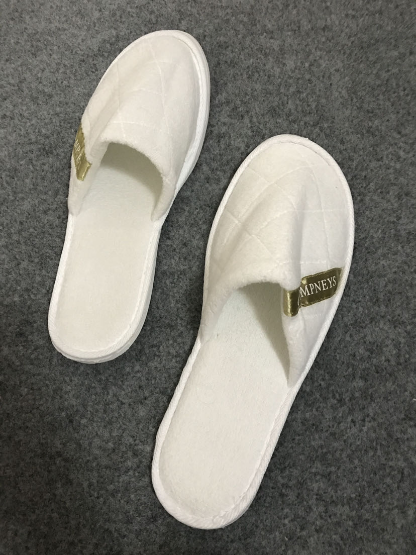 Comfortable White Open Toe Slippers for Hotel Disposable
