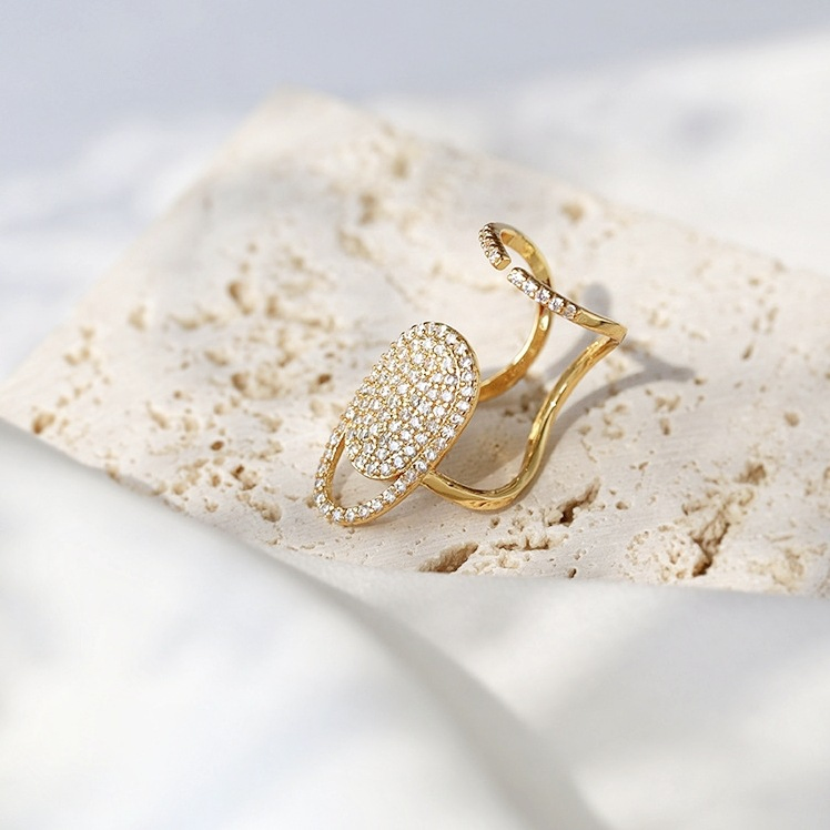 New Arrival 3D Metal Crystal Diamond Nail Tip Rings Nail Art Jewelry