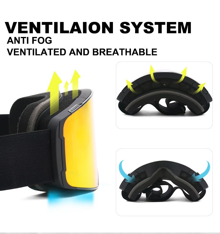 Magnetic Manufacturer OTG of Winter Real Revo Mirror Coating Ski Mask Goggles for Adult