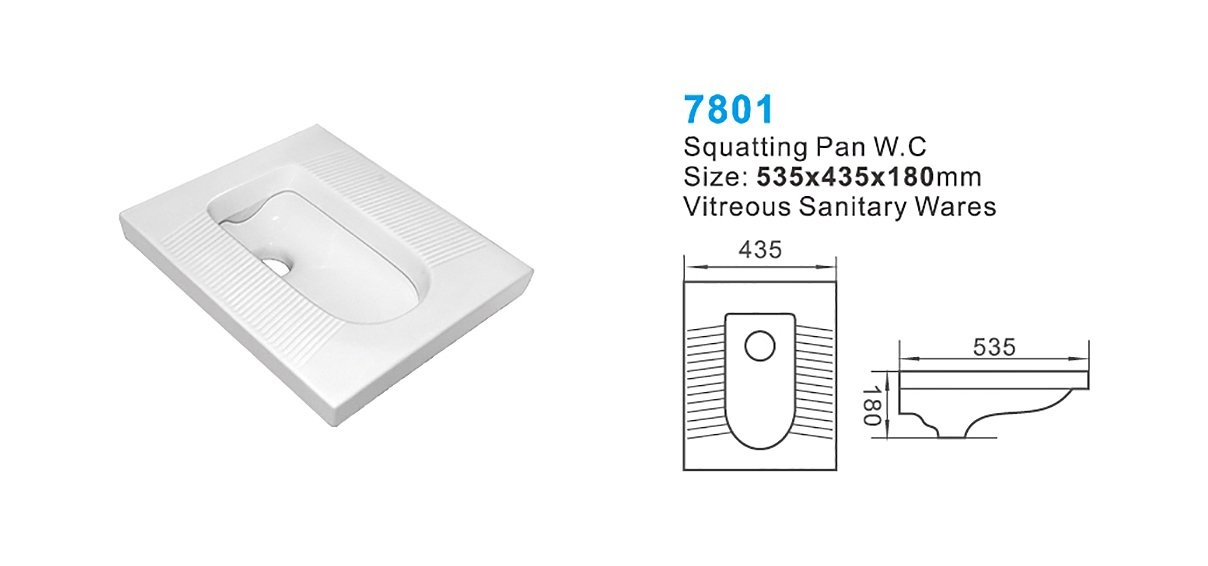 Hot Sales Squatting Pan Toilet Ceramic Washdown Toilet Squatting Pan with Cover Bathroom