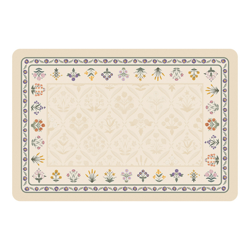 Vintage French-Style Leather-Look Premium Waterproof Oil-Proof Light Weight-Luxury Heat-Insulating Placemat for Dining Spaces