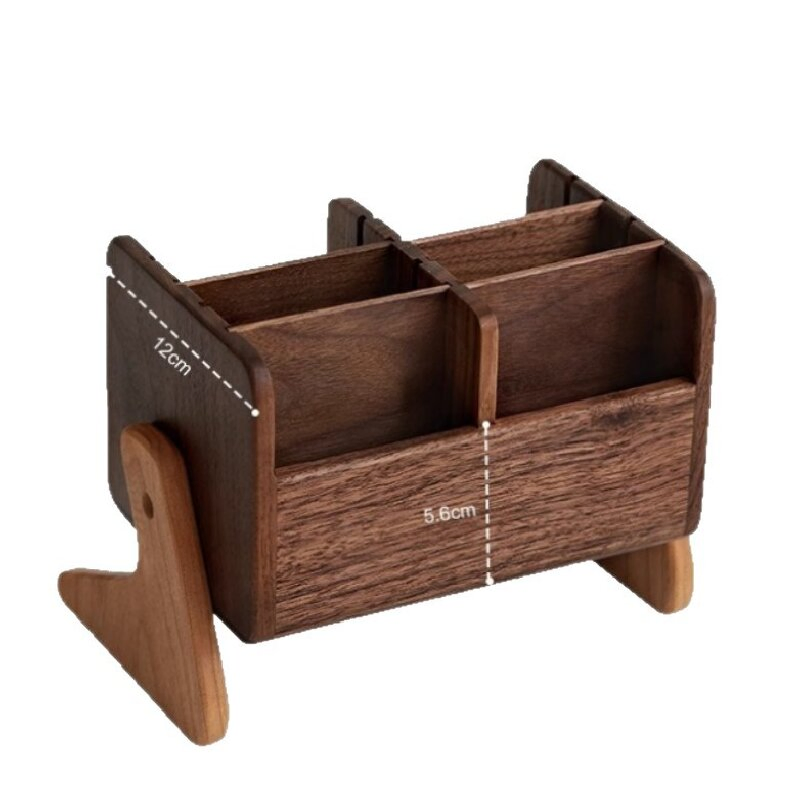High-End Walnut Solid Wood Cosmetic Organizer