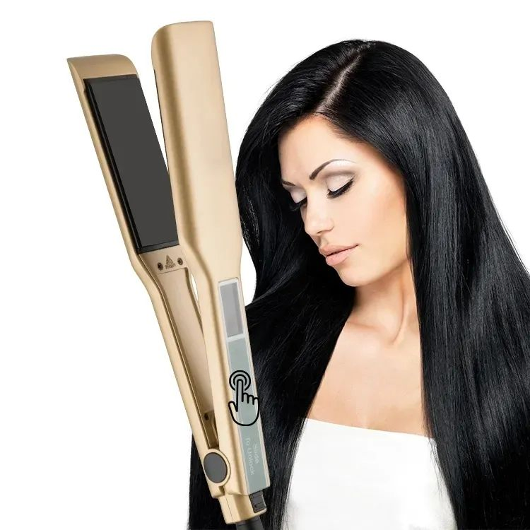Hot Tools 2-in-1touch Screen Hair Straightener Salon Professional Ceramic Custom Logo Flat Iron LCD Wide Plate Hair Straightener