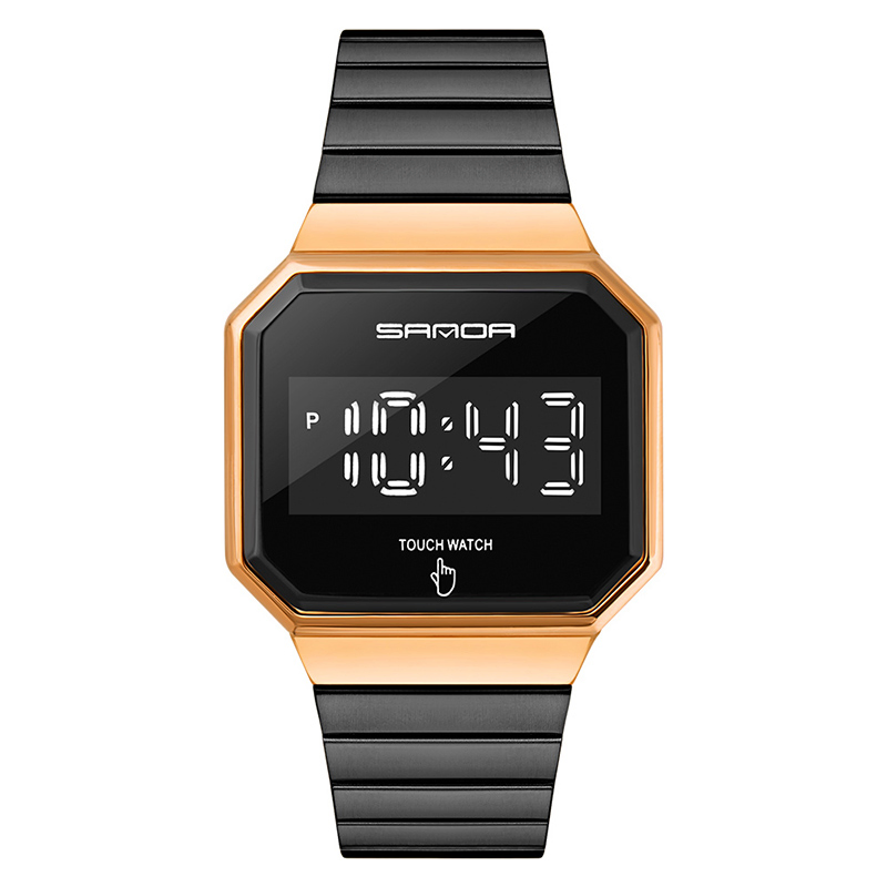 Gold Fashion Alloy Touch Sceen Digit Watch