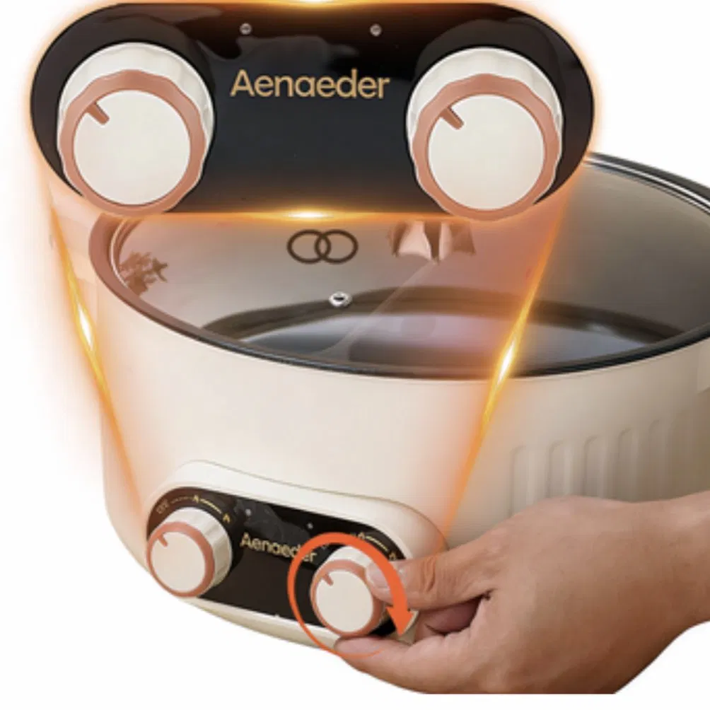 Dual-Flavor Electric Hot Pot Grill 2-in-1 Shabu Shabu Cooker