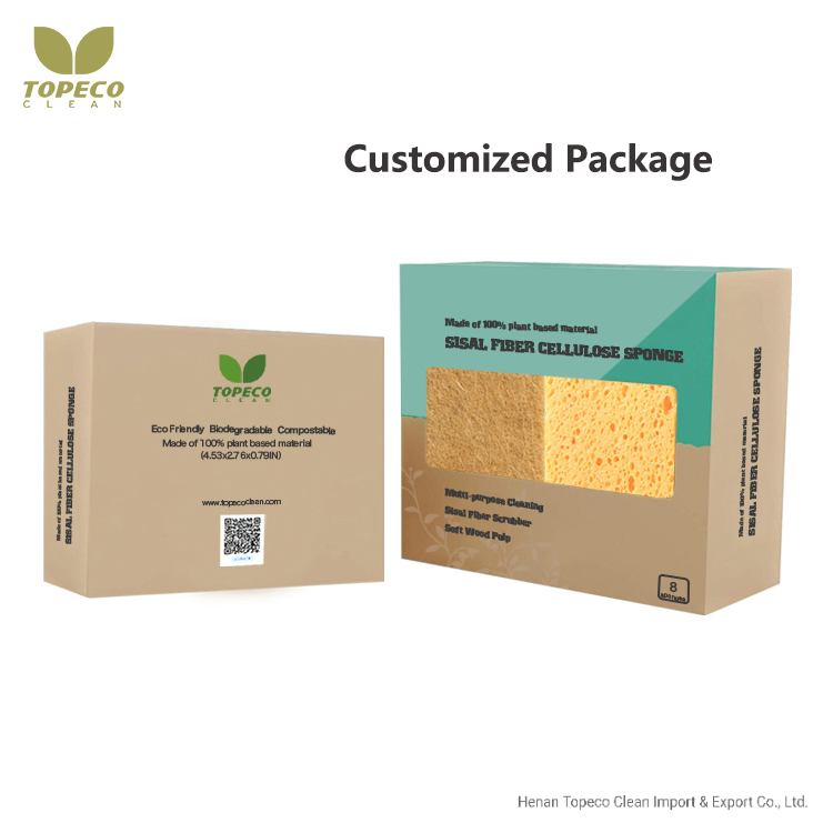 Topeco Reusable Sisal Fiber Cellulose Sponge Natural