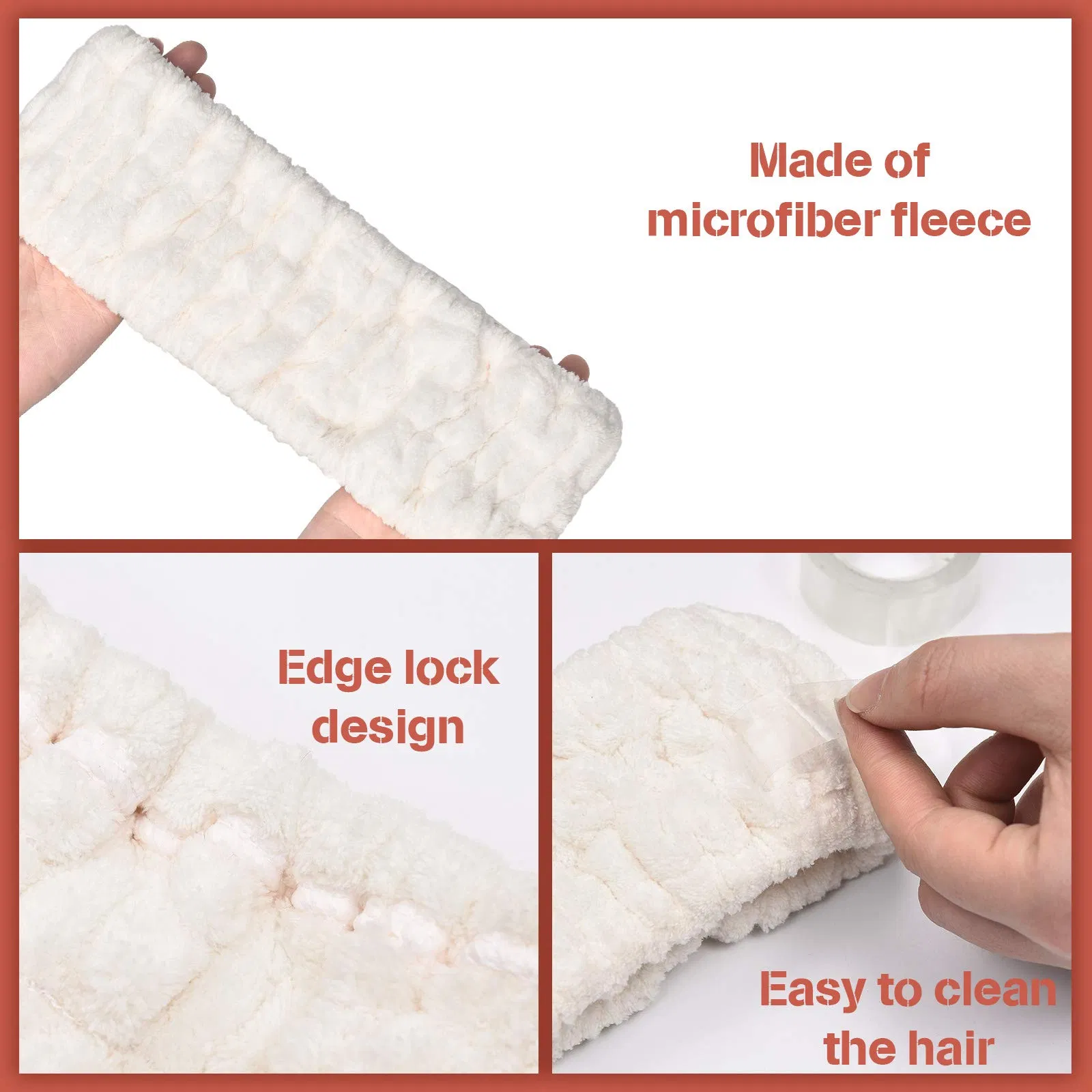 Soft Terry Cloth 3 Pieces SPA Headband for Women Facial Makeup Headband