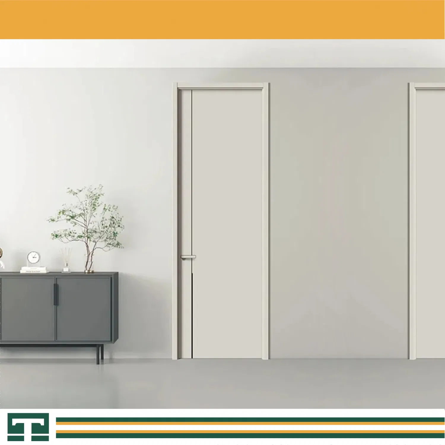 Luxury Interior-Waterproof Modern Wooden Design MDF Entry Wood Solid Door for Bedroom Room Villa Hotel