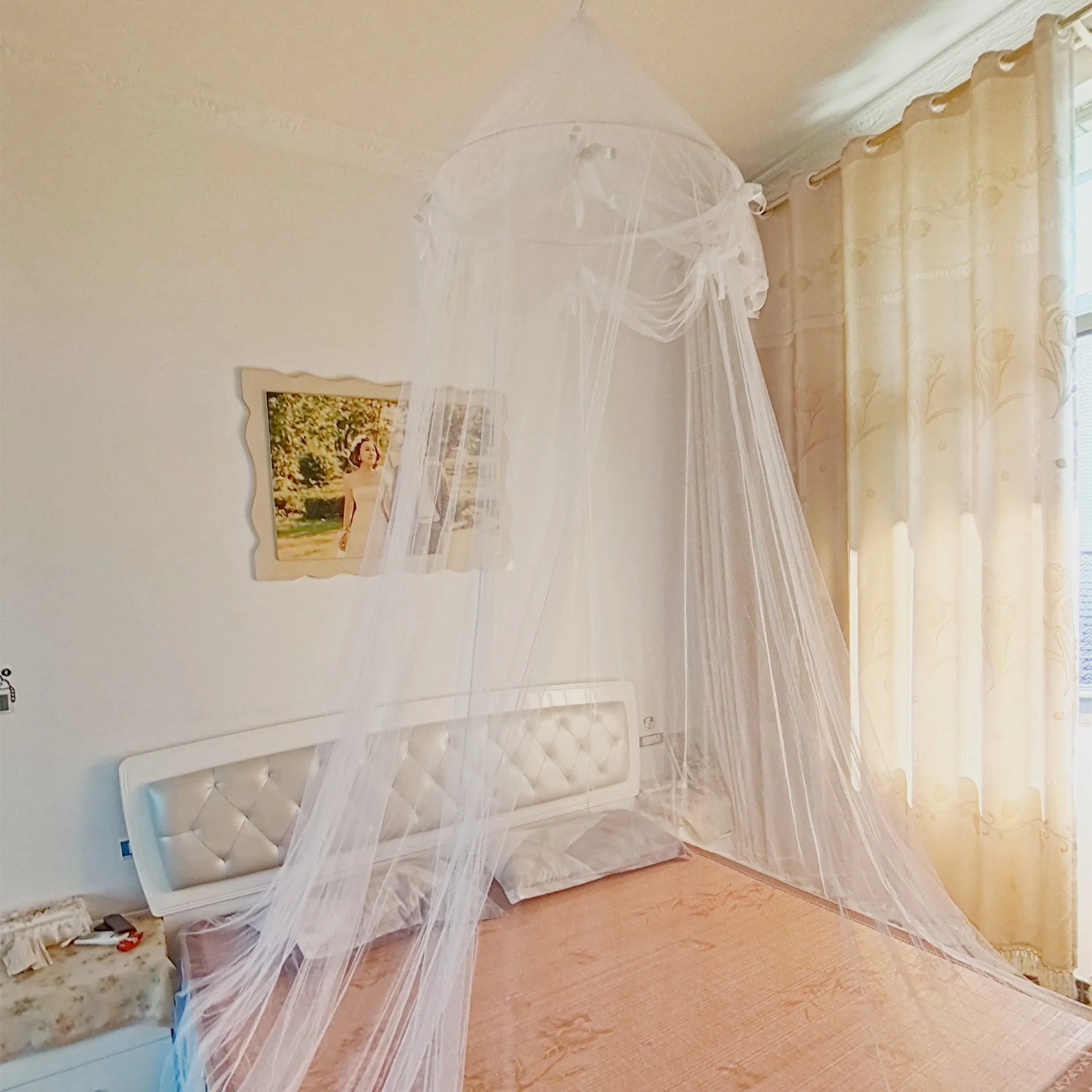 Queen Size Hanging Mosquito Net with Slik Bowknots