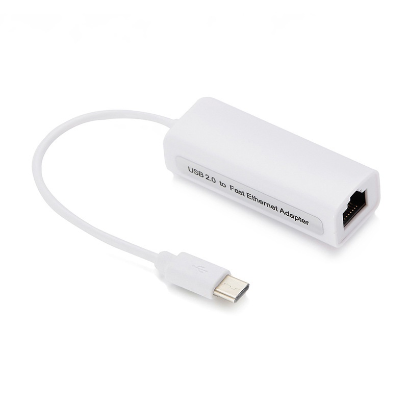 USB 2.0 Type C to RJ45 Ethernet Adapter Hub for Fast Connectivity