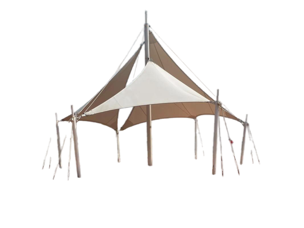 Outdoor Park Landscape Shed Tensile PVDF Roof Ceiling Membrane Steel Structure Awning