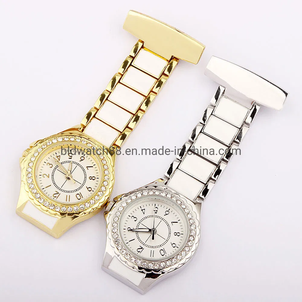 Custom Waterproof Fashion Medical Crystal Fob Nurse Watch with Japan Movement