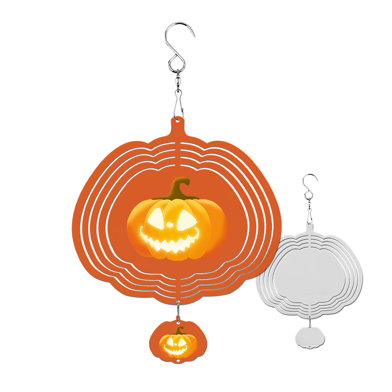 Sublimation Pumpkin Wind Spinner for Halloween Decoration