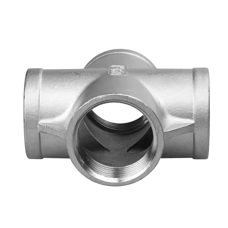 SS304 OEM Customizable Standard Thin-Wall Precision Casting Threaded Cross