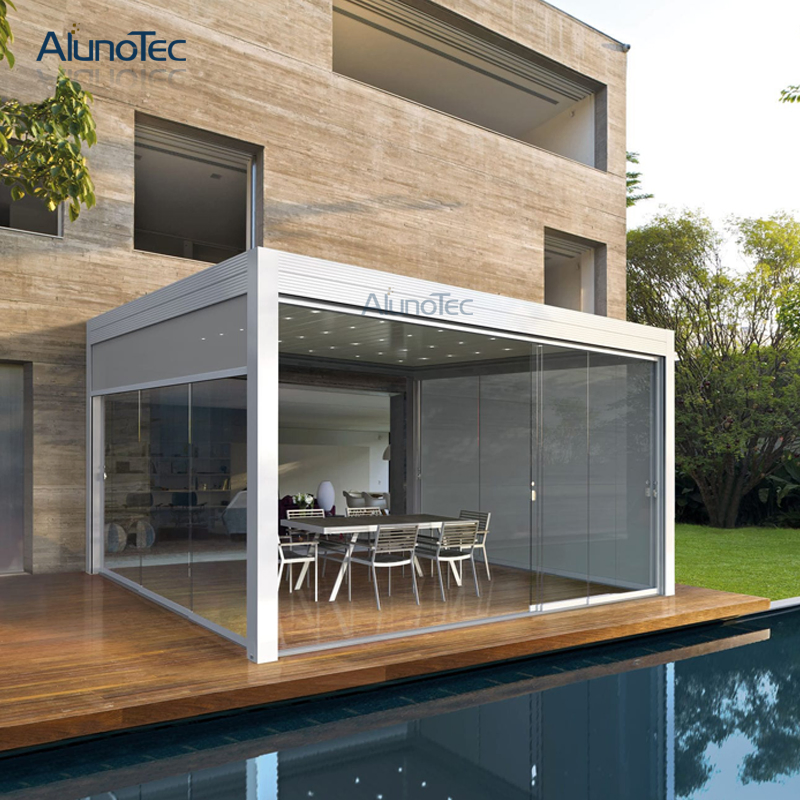 2020 Hot Sale Waterproof Retractable Aluminium Pergola with LED