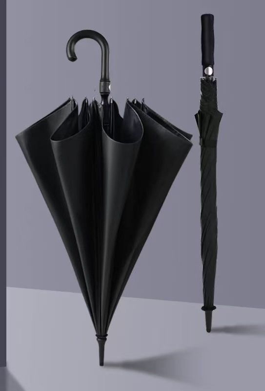 Большая прямая зонт-трость с логотипом, ветроустойчивая