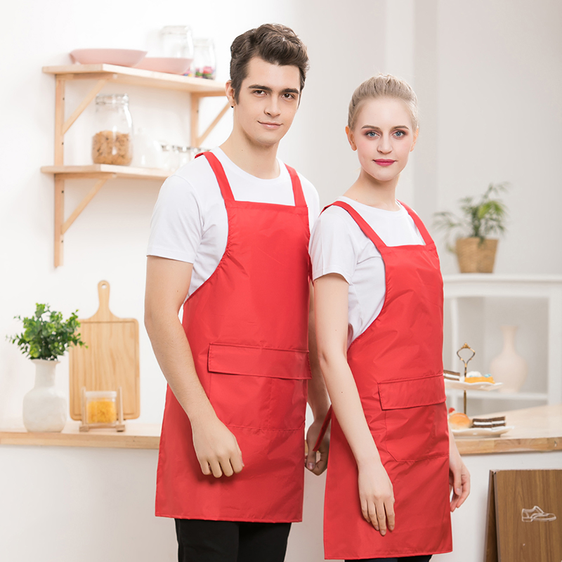 Custom Waterproof Shoulder Strap Aprons Neutral Slim Fit Waiter Cooking Bib Apron