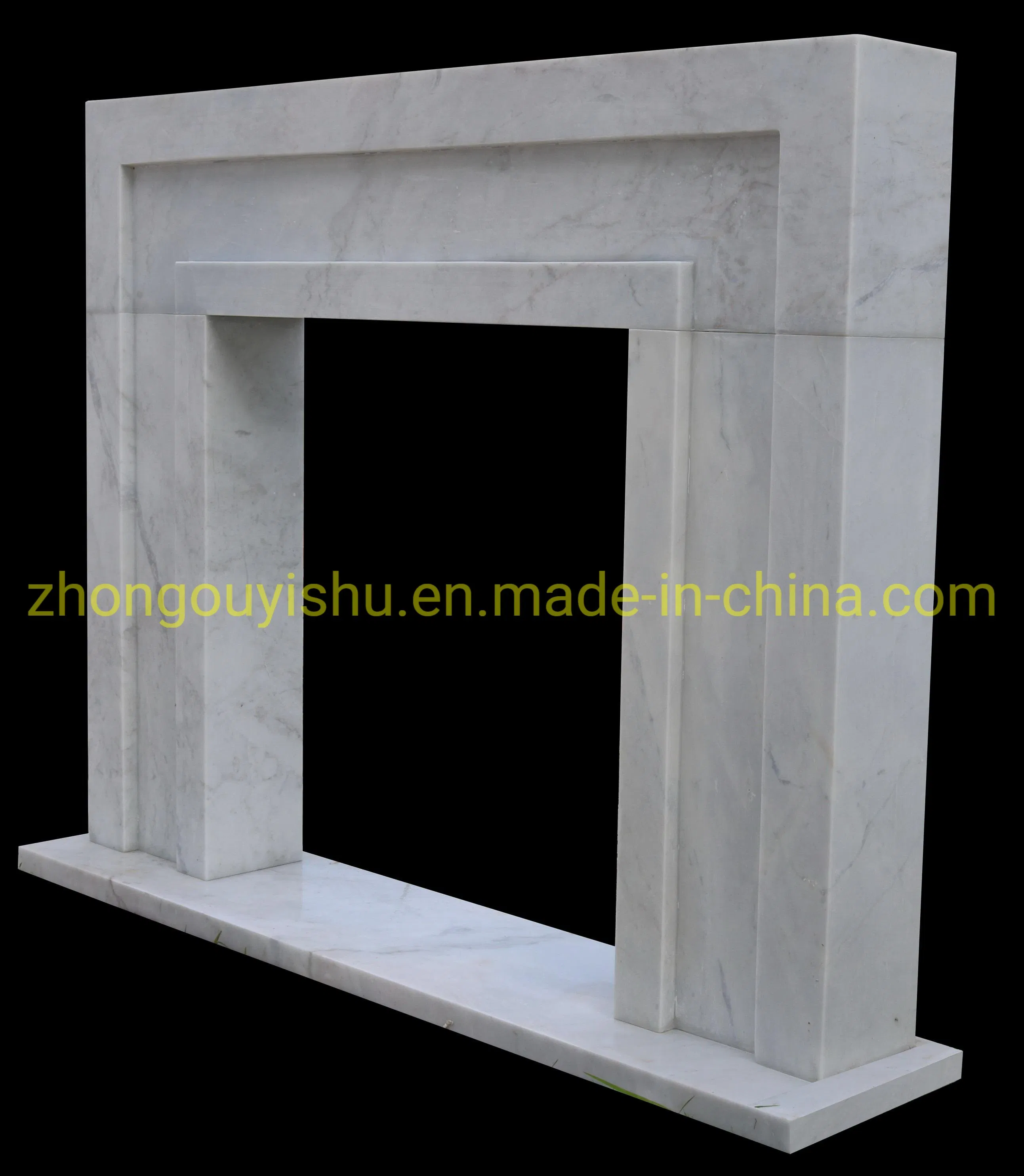 Custom-Made White Marble Mantel and Fireplace for Mondern Home Decoration