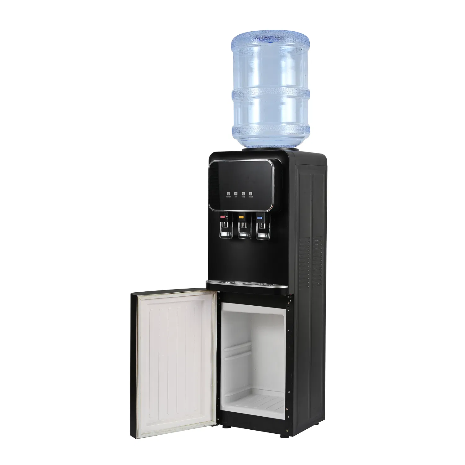 OEM Efficient Home Use Button Loading Control Hot Cold Water Cooler Top Loading Mini Water Drinking Vertical Water Dispenser with LED