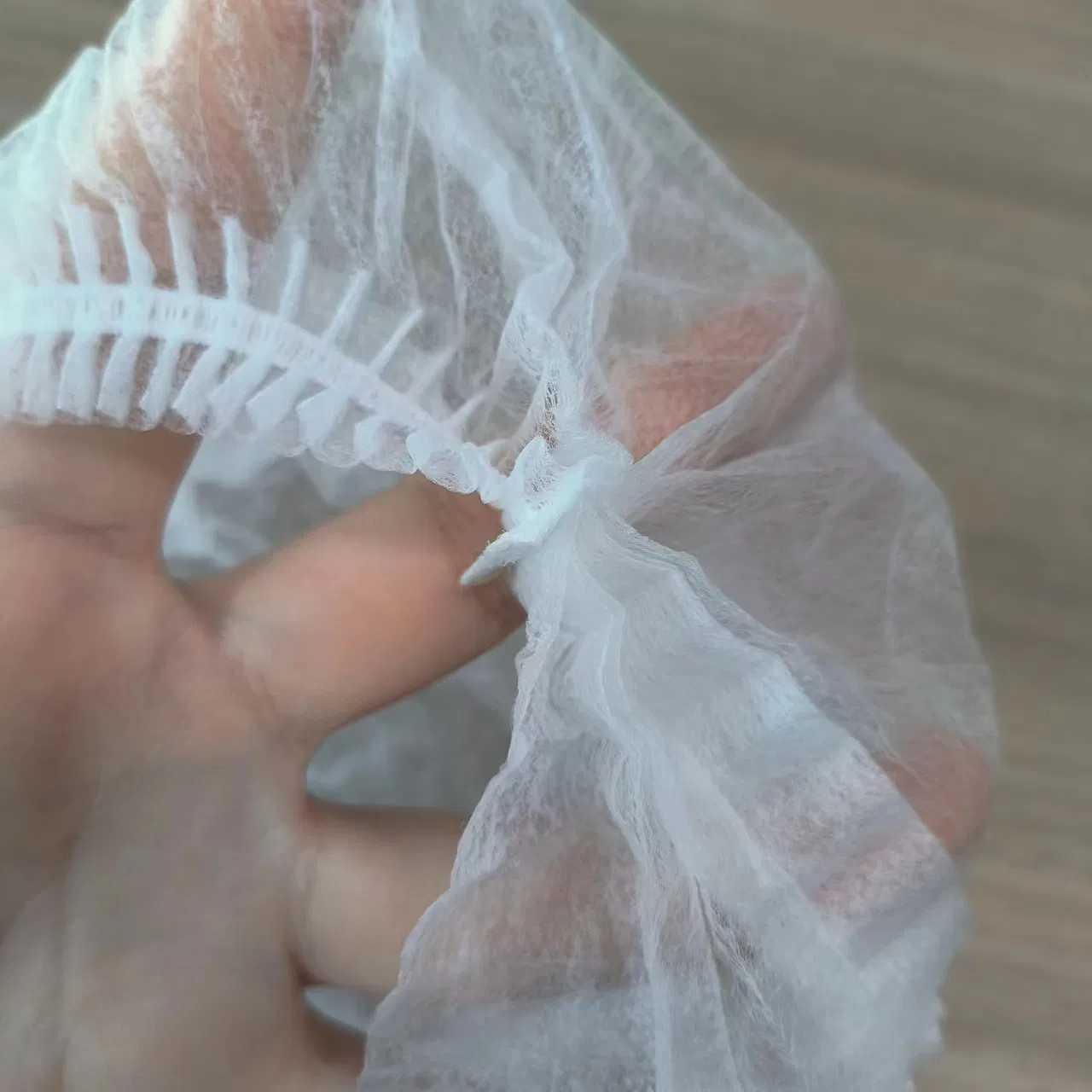 Single or Double Rubber Band Non-Woven Strip Round Caps for Single Use