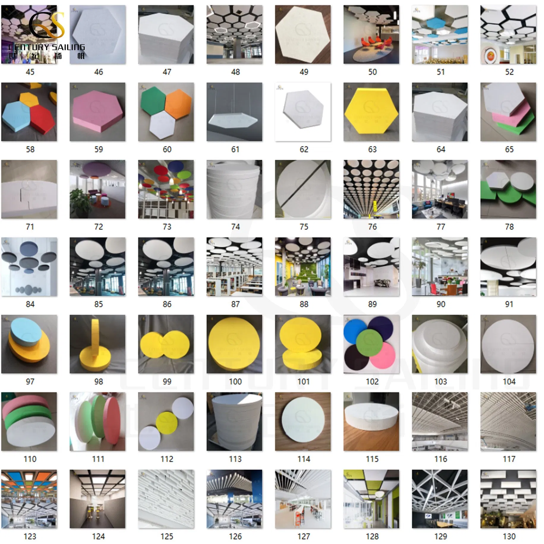 Colorful Baffles Acoustic Panel Factory Custom-Size Fiberglass Acoustic Cloud for Decoration