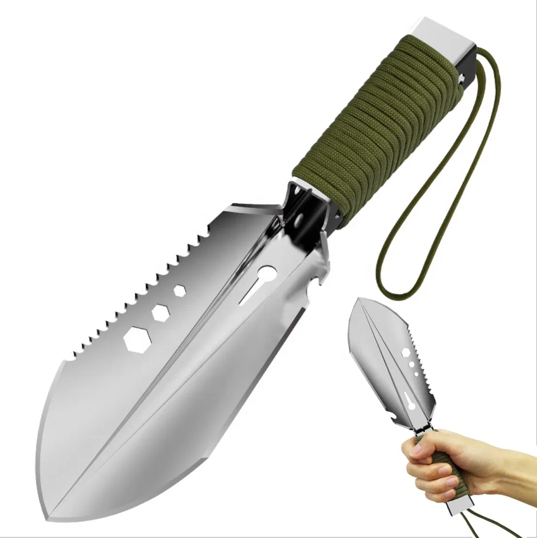 Outdoor Portable Mini Tree Planting Shovel Travel & Camping Tools Garden Shovel Plate and Shovel Portable Stainless Steel Trowel