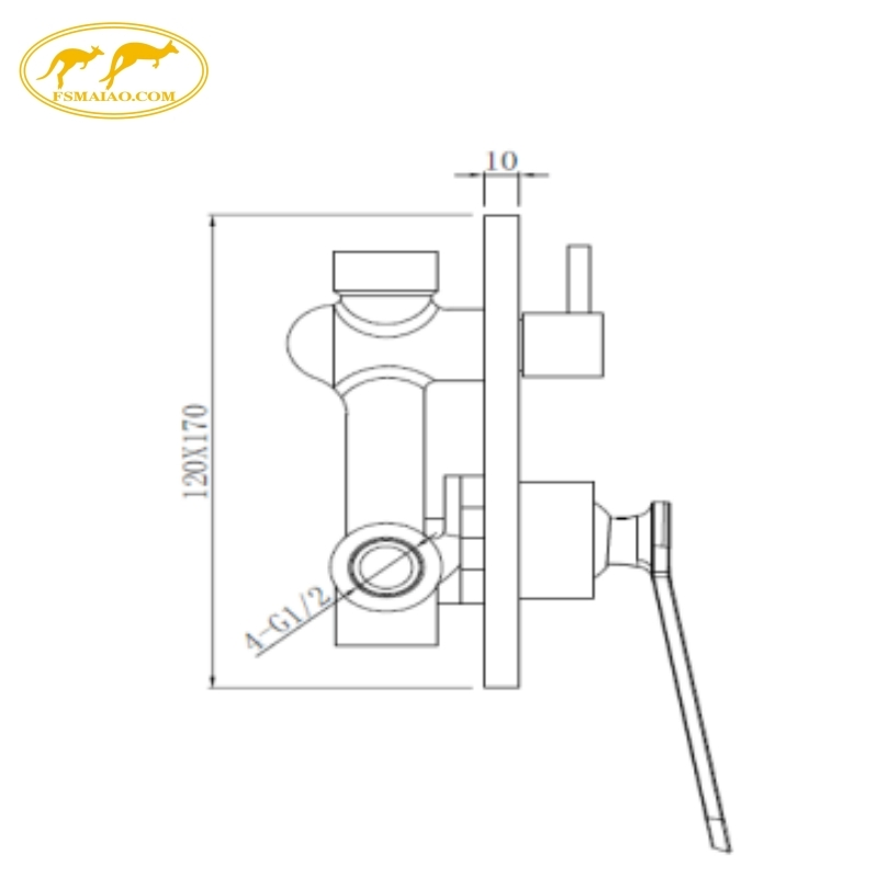 Premium Brass Diverter Switch Scratch-Resistant Surface Water-Saving Shower Mixer with Diverter