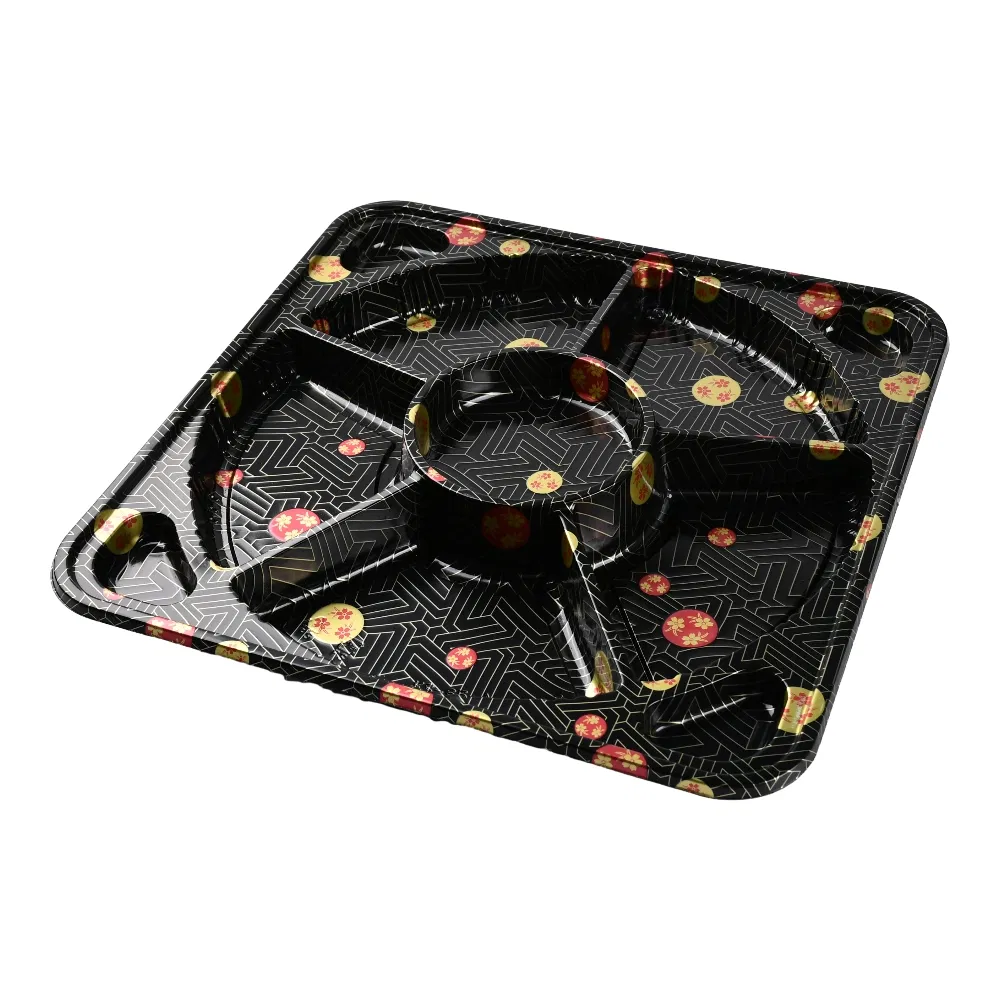 14inch Disposable Plastic Food Packaging Container 7 Divide Party Trays