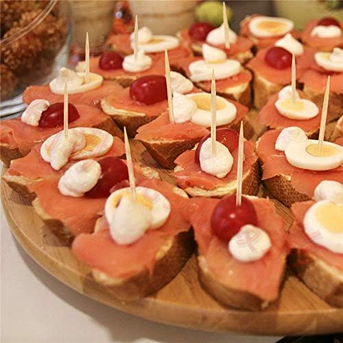 Heart-Shaped Bamboo Cocktail Toothpicks for Cakes and Desserts