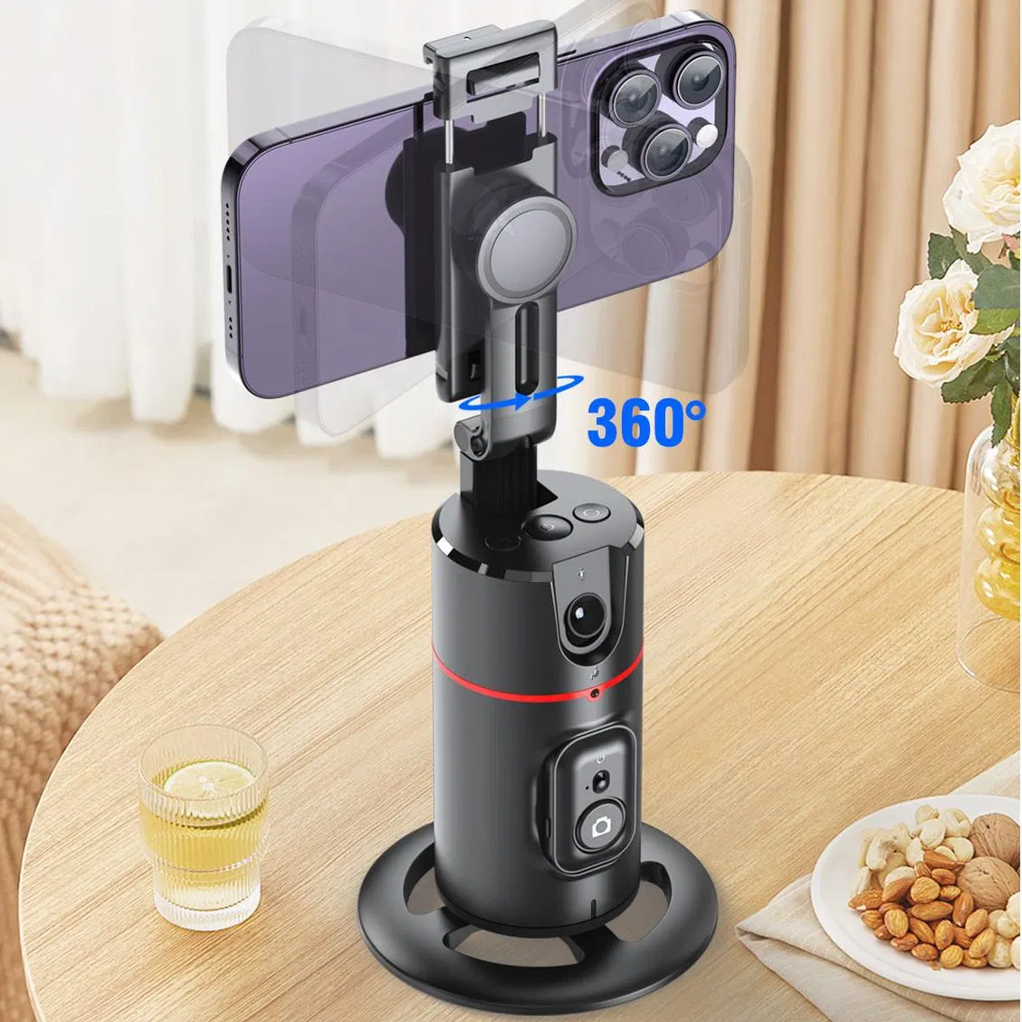 P02 Face Tracking Mobile Phone Holder Desktop Phone Stand with 360 Track