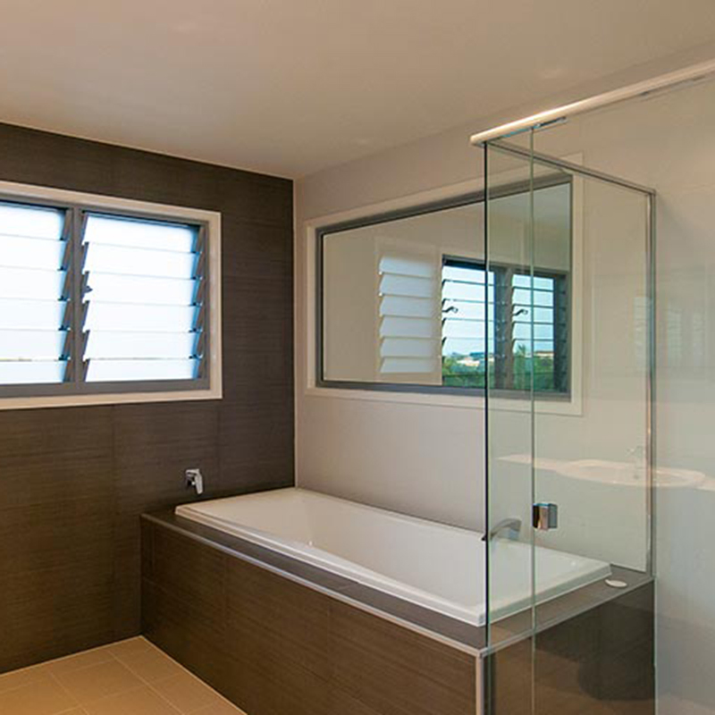 Frosted Glass Panels Window for Bathroom with Ventilation & Privacy Function