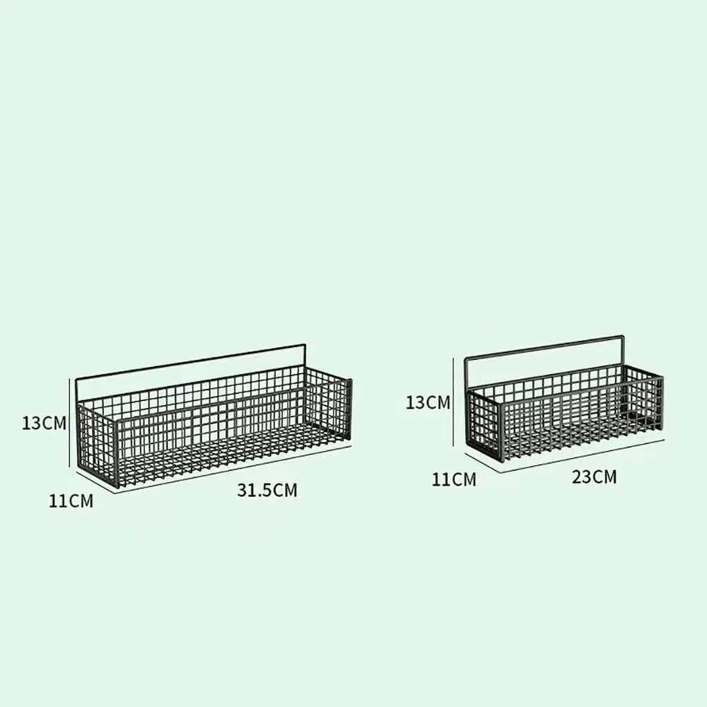 Decorative Wire Basket Black Metal Wall Storage Fruit Vegetable Snacks Organizer Mi24306
