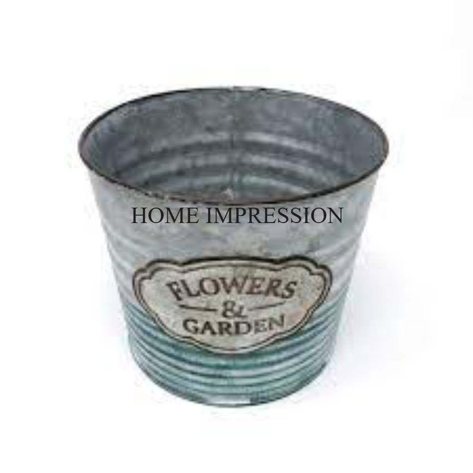 Горшки цветочные металлические оцинкованные большие