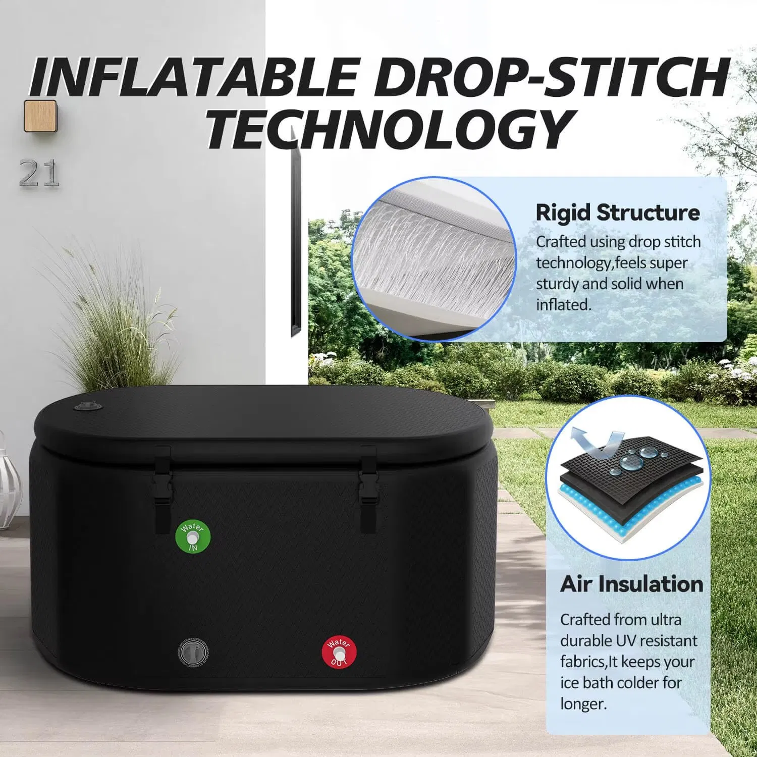 Портативная надувная ванна для ледяных ванн Welltek