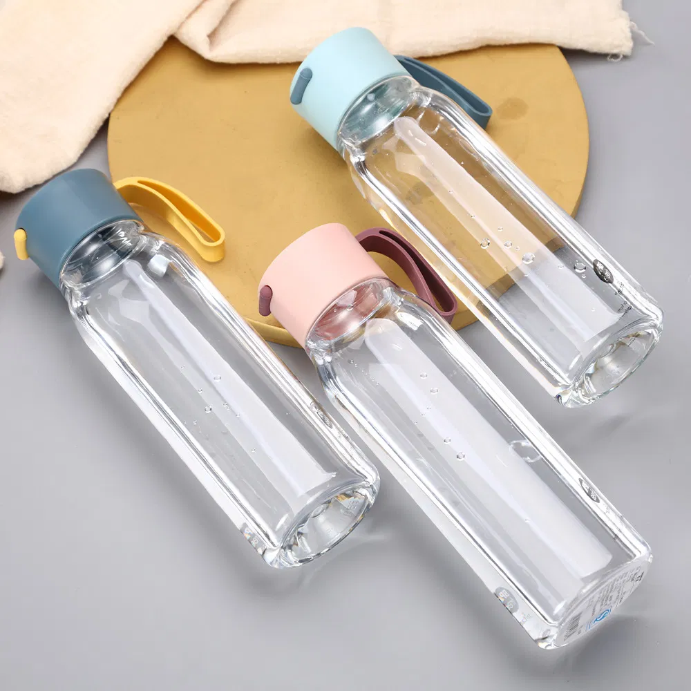 Space Mug Portable Silicone Carry Handle Plastic Transparent Sports Bottle