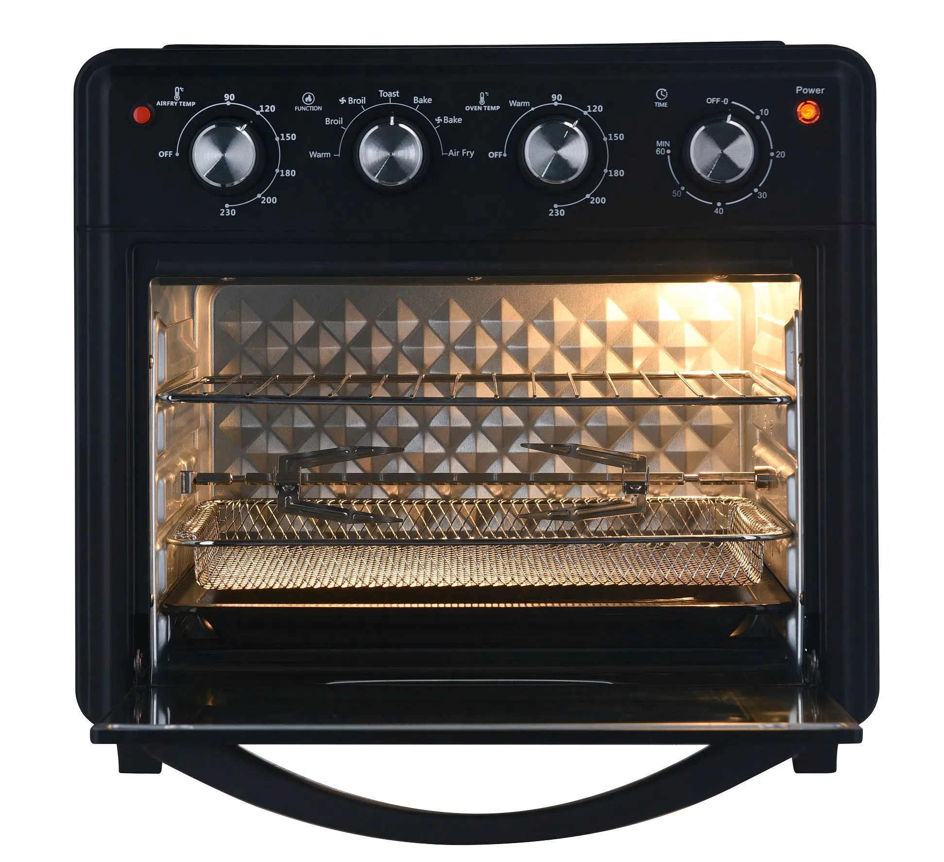 30L Large Chicken Roasted Oil Free Broil Convection 1600W Big Air Fryer Oven