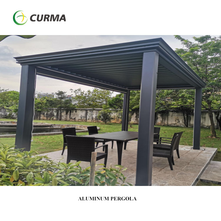European Pergola Chinese Pavilion Balcony Large Glass Sunroom Aluminum Garden House