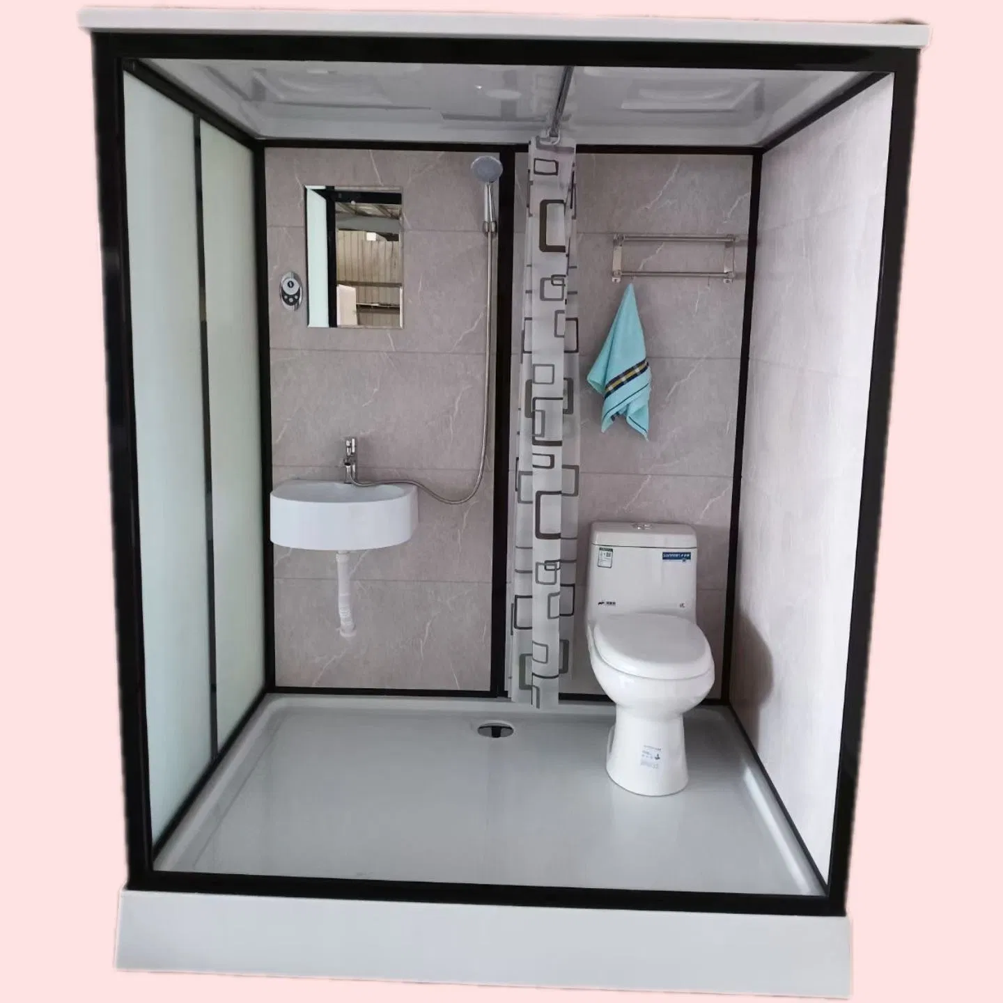 Bathroom Small Toilet Shower Cabin Prefeb Square Shower Room Cabin with Toilet Shower Andtoilet Set Cabin
