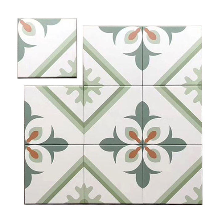 Encaustic Porcelain Glazed Ceramic Slab Tile Floor Tiles with Flowers 20X20