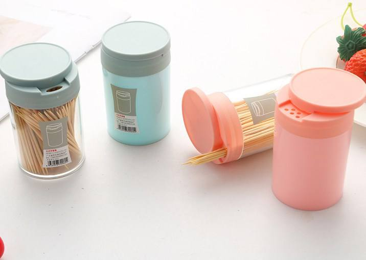 Low Price Plastic Simple Toothpick Dispenser with Push Cover