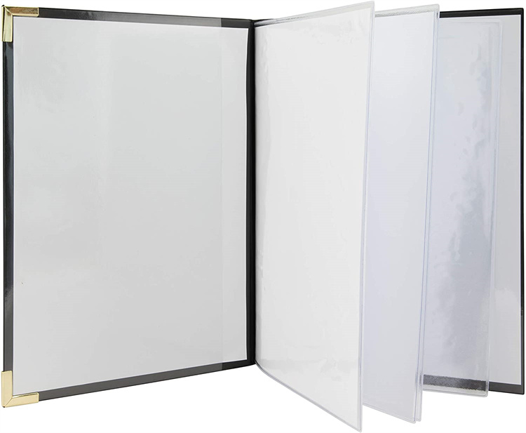 PU Leather A4 Size Bill Menu Book Holder Custom Folder Menu Covers for Restaurants