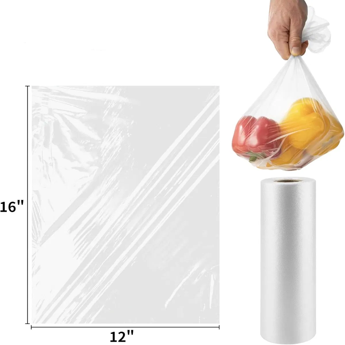 Food Grade Clear Plastic Bags in Convenient Roll Packaging