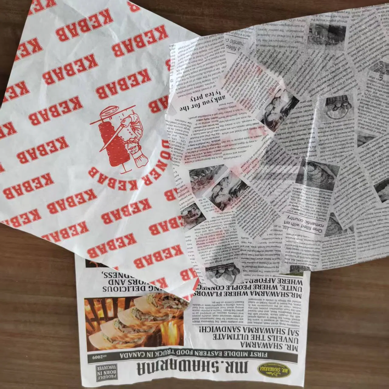 Oil-Proof Burger Wrap Baking Wax Greaseproof Placemat