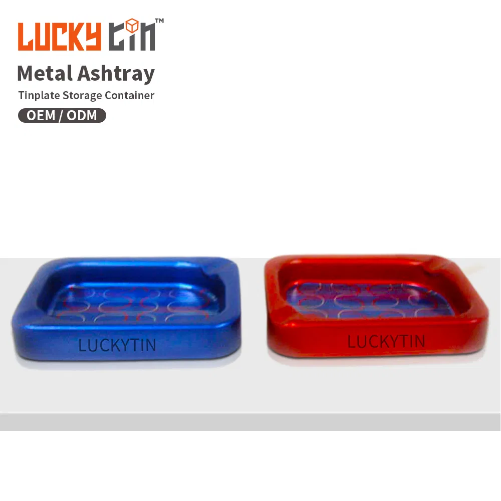 Factory Best Quality Food Safety Grade Tinplate Products Portable Ashtray Metal Packet Pocket Tin Custom Ashtray