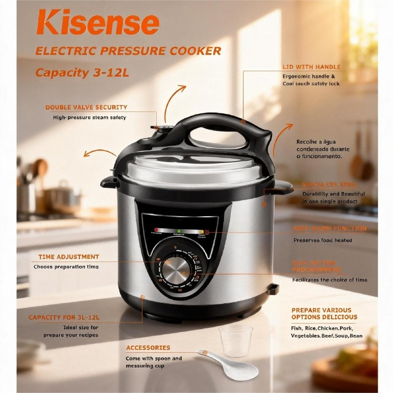 Multi Cooker Electric Pressure Cooker with Dual Inner Pots for Cooking