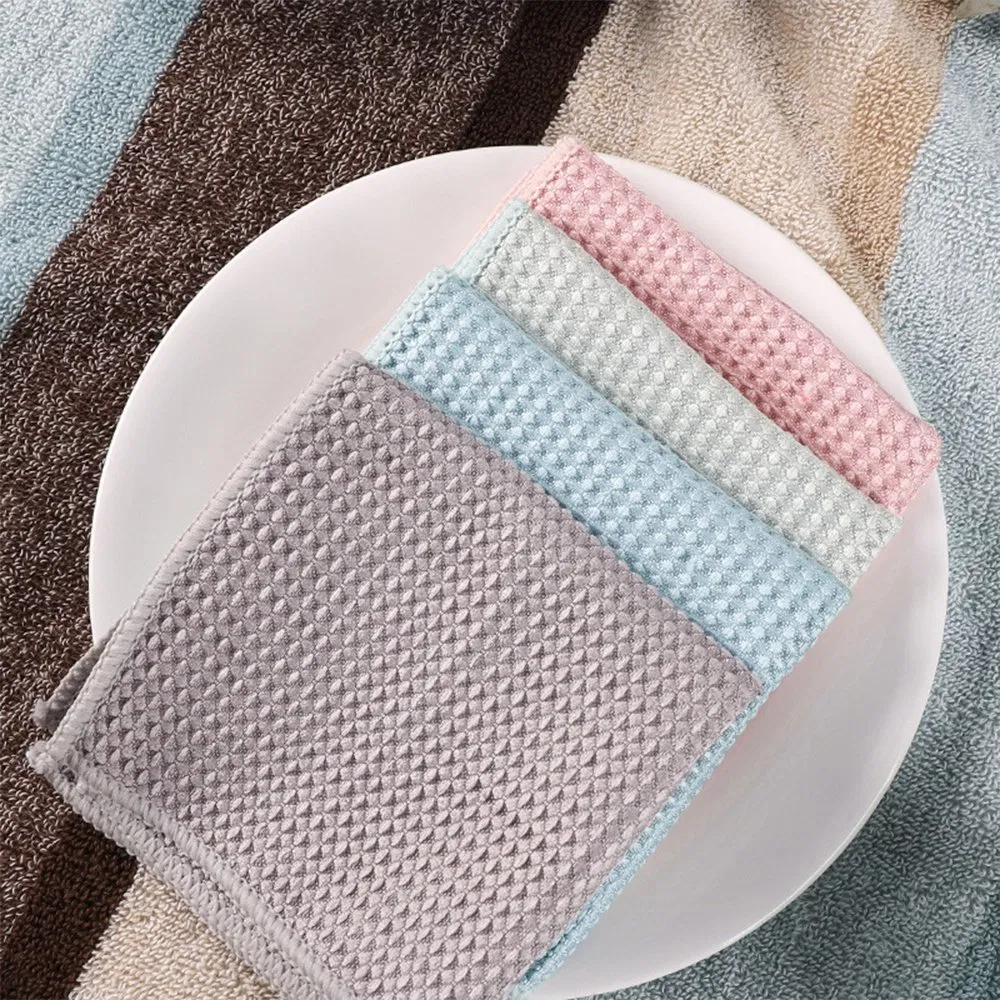 Wholesale Microfiber Kitchen Cleaning Dishcloth Tea Towel Waffle Towel Quick Drying Microfibre Towel